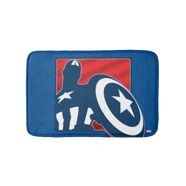 Captain America Silhouette Icon Bath Mat (Front)