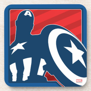 Captain America Silhouette Icon Coaster