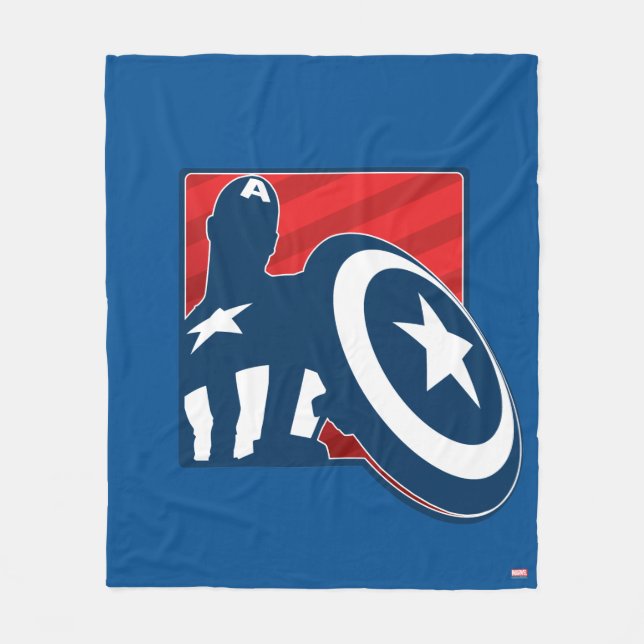 Captain America Silhouette Icon Fleece Blanket (Front)