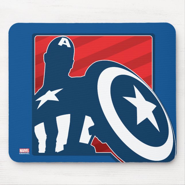 Captain America Silhouette Icon Mouse Pad (Front)
