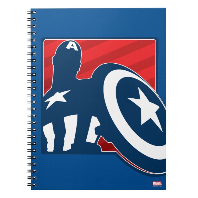 Captain America Silhouette Icon Notebook (Front)