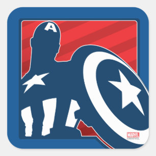 Captain America Silhouette Icon Square Sticker