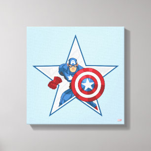 Captain America Star Graphic Canvas Print