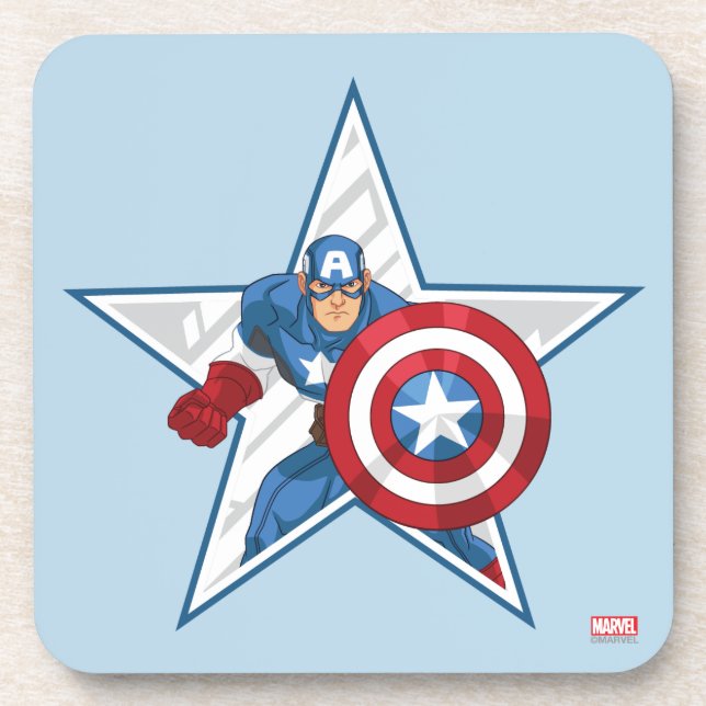 Captain America Star Graphic Coaster (Front)