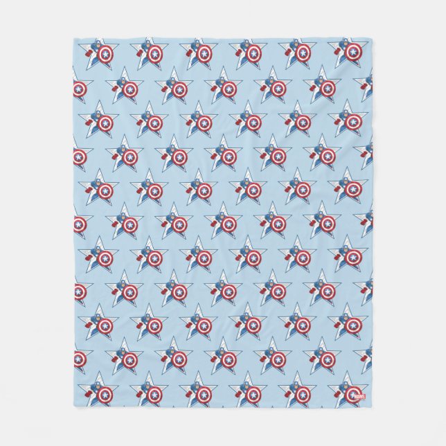 Captain America Star Graphic Fleece Blanket (Front)