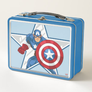 Captain America Star Graphic Metal Lunch Box