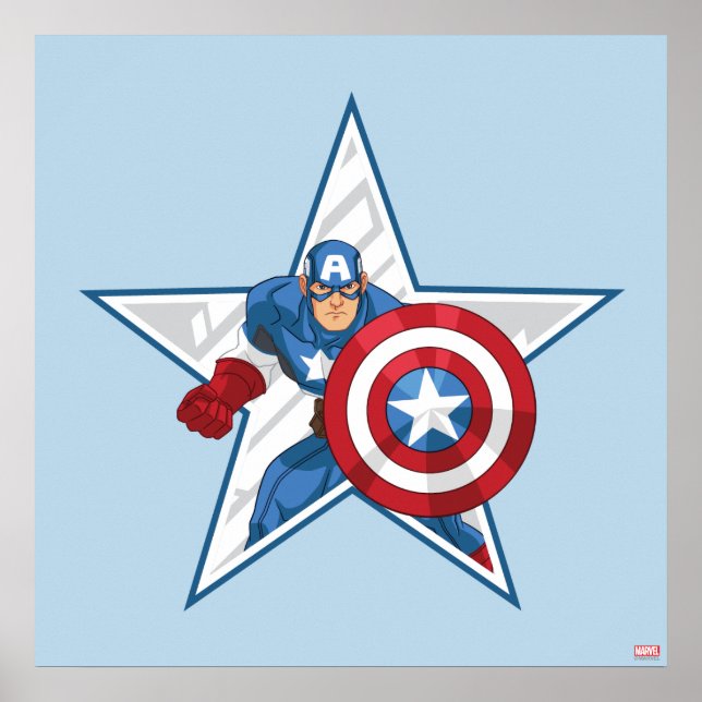 Captain America Star Graphic Poster (Front)