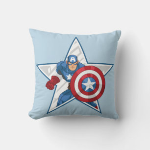 Captain America Star Graphic Throw Pillow