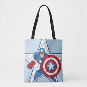 Captain America Star Graphic Tote Bag