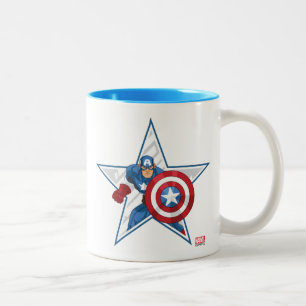 Captain America Star Graphic Two-Tone Coffee Mug