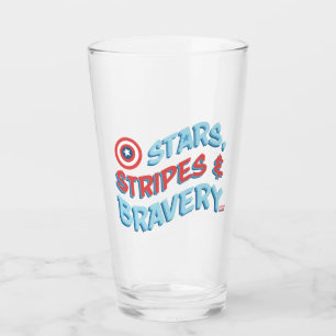 Captain America Stars, Stripes, & Bravery Glass