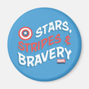 Captain America Stars, Stripes, & Bravery Magnet