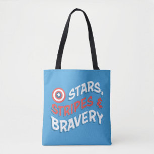 Captain America Stars, Stripes, & Bravery Tote Bag