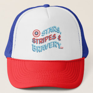 Captain America Stars, Stripes, & Bravery Trucker Hat
