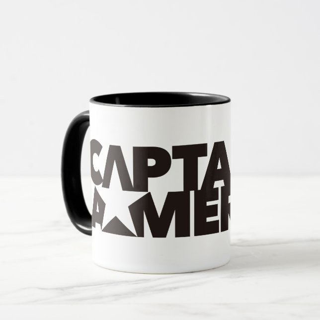 Captain America Stylized Star Name Graphic Mug (Front Left)