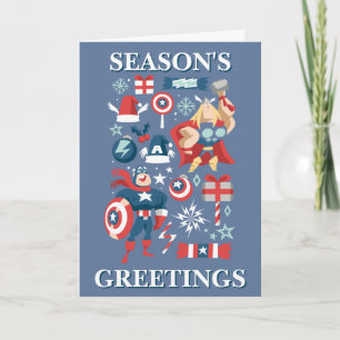 Captain America & Thor Holiday Gift Graphic Card