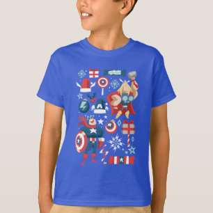 Captain America & Thor Holiday Gift Graphic T-Shirt