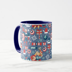 Captain America & Thor Holiday Gift Pattern Mug