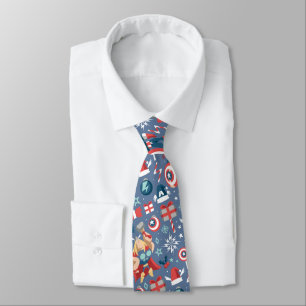 Captain America & Thor Holiday Gift Pattern Tie