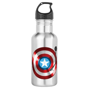 Captain America Vinyl Record Player 532 Ml Water Bottle