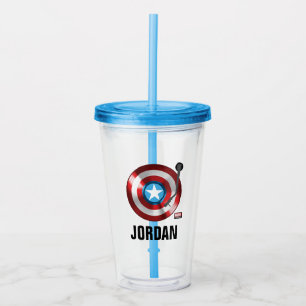 Captain America Vinyl Record Player Acrylic Tumbler