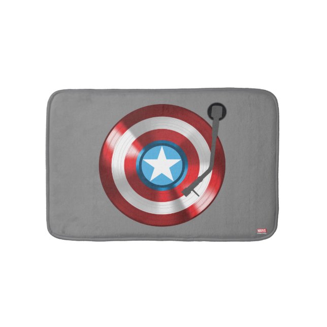 Captain America Vinyl Record Player Bath Mat (Front)