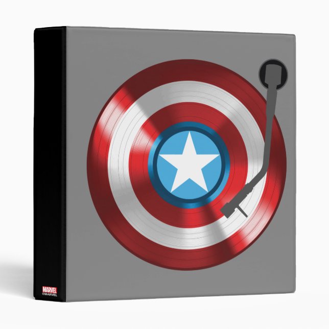 Captain America Vinyl Record Player Binder (Front/Spine)