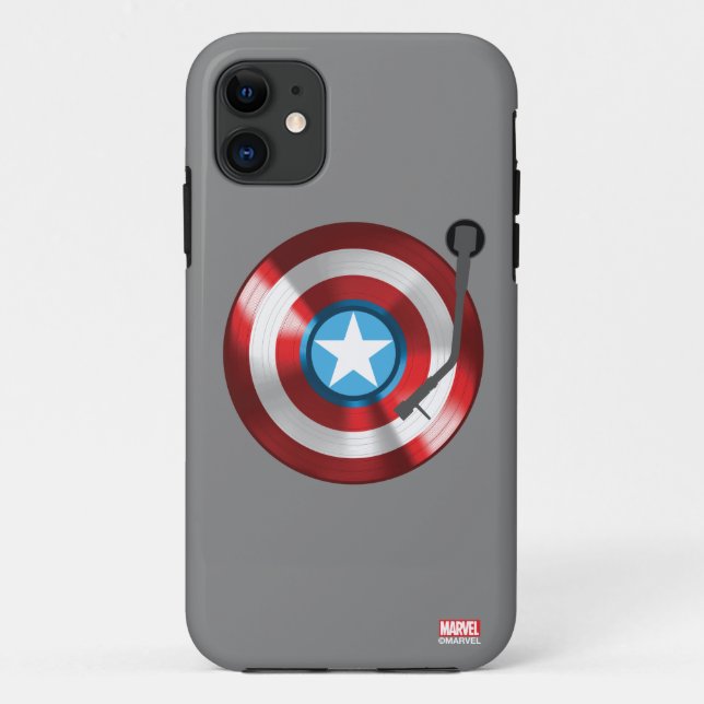 Captain America Vinyl Record Player Case-Mate iPhone Case (Back)