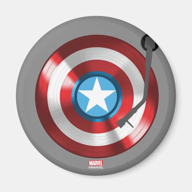 Captain America Vinyl Record Player Magnet (Front)