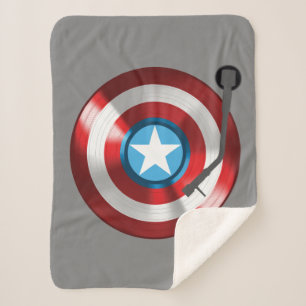 Captain America Vinyl Record Player Sherpa Blanket