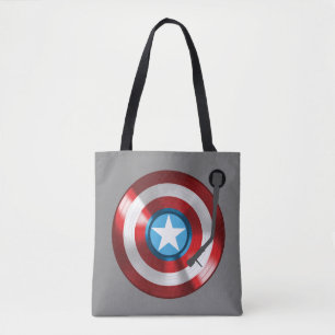 Captain America Vinyl Record Player Tote Bag