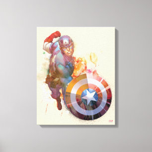 Captain America Watercolor Graphic Canvas Print