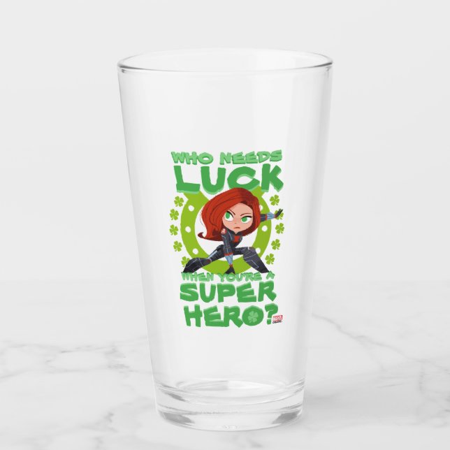 Captain America "Who Needs Luck" Glass (Front)