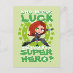 Captain America "Who Needs Luck" Postcard