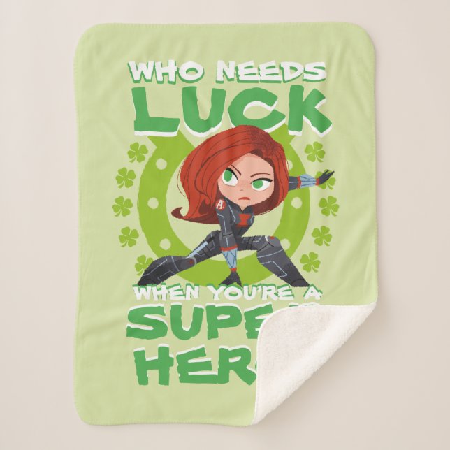 Captain America "Who Needs Luck" Sherpa Blanket (Front)