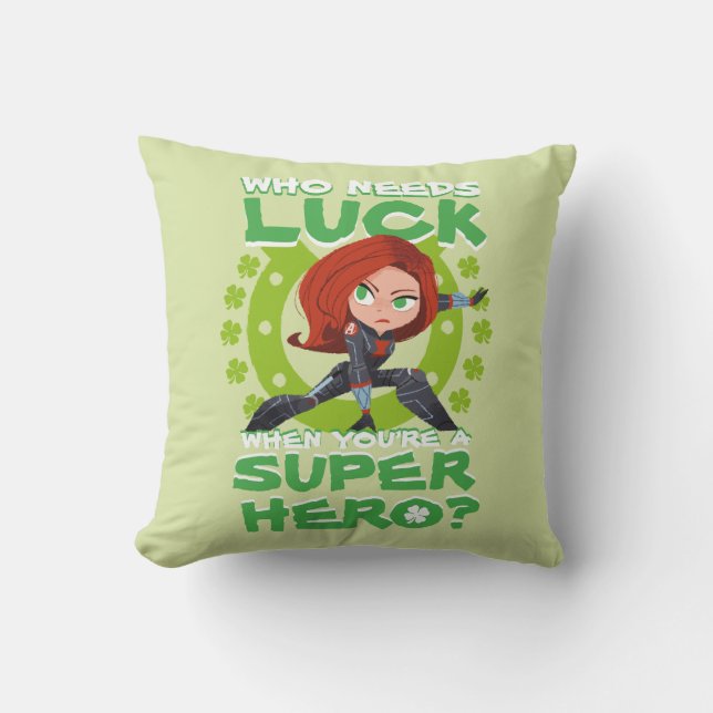 Captain America "Who Needs Luck" Throw Pillow (Front)