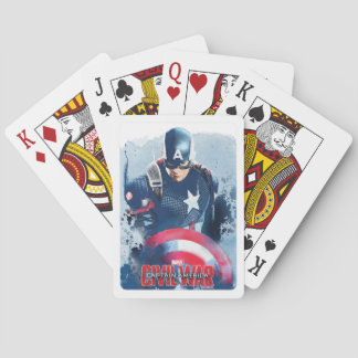 Captain America With Shield Watercolor Playing Cards