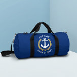 Captain Anchor Boat Name Gold Laurel Navy Gym Duffle Bag<br><div class="desc">A custom designed nautical boat anchor,  gold style laurel leaves and a gold star with Captain rank or other title and your personalized name or boat name on a stylish gym or travel duffel bag in navy blue. 2 sizes to choose from. Makes a great gift.</div>