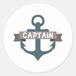 Captain Anchor Classic Round Sticker