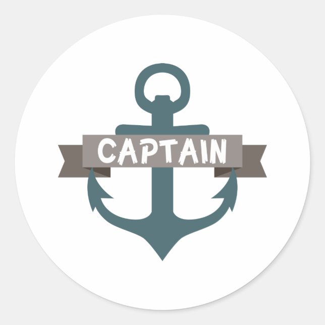 Captain Anchor Classic Round Sticker (Front)