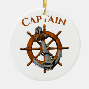 Captain And Nautical Anchor Ceramic Ornament