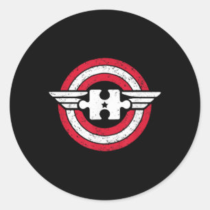 Captain Autism Awareness Superhero Classic Round Sticker