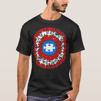 Captain Autism puzzle superhero shield Autism awar T-Shirt