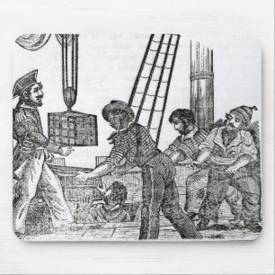 Captain Avery receiving three chests of Treasure Mouse Pad