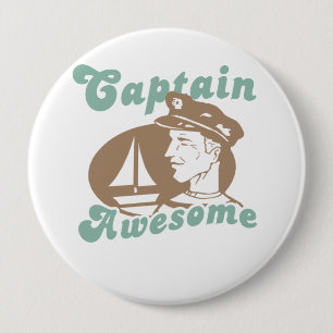 Captain Awesome 4 Inch Round Button