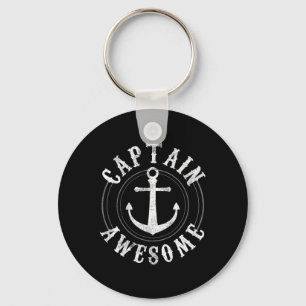Captain Awesome - Boating Sailing Anchor Nautical  Keychain