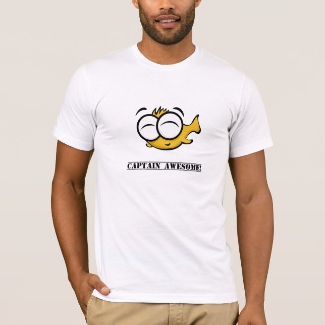 captain awesome, captain awesome text T-Shirt (Front)