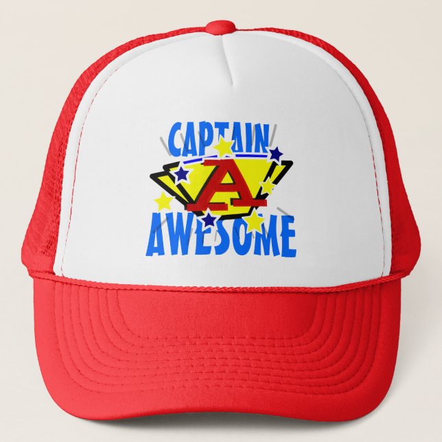 Captain Awesome Funny Trucker Hat (Front)