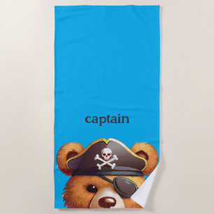 Captain Bear Beach Towel