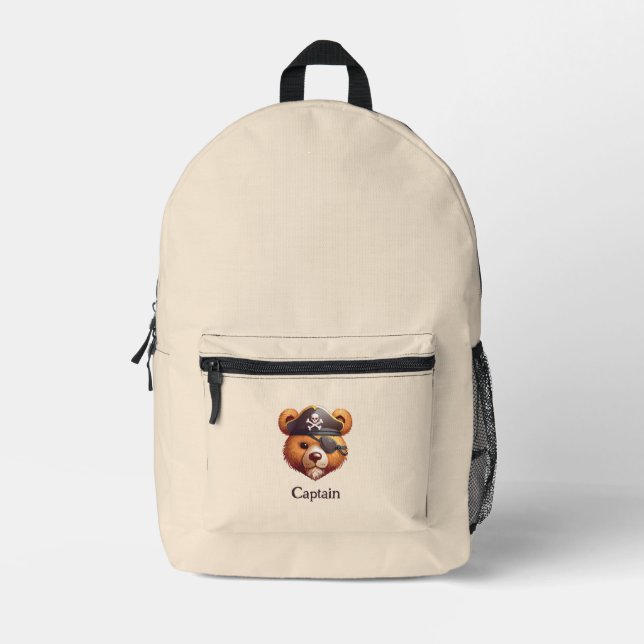 Captain Bear Printed Backpack (Front)
